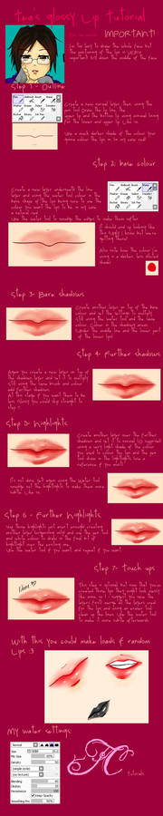 Glossy lips tutorial Tea style