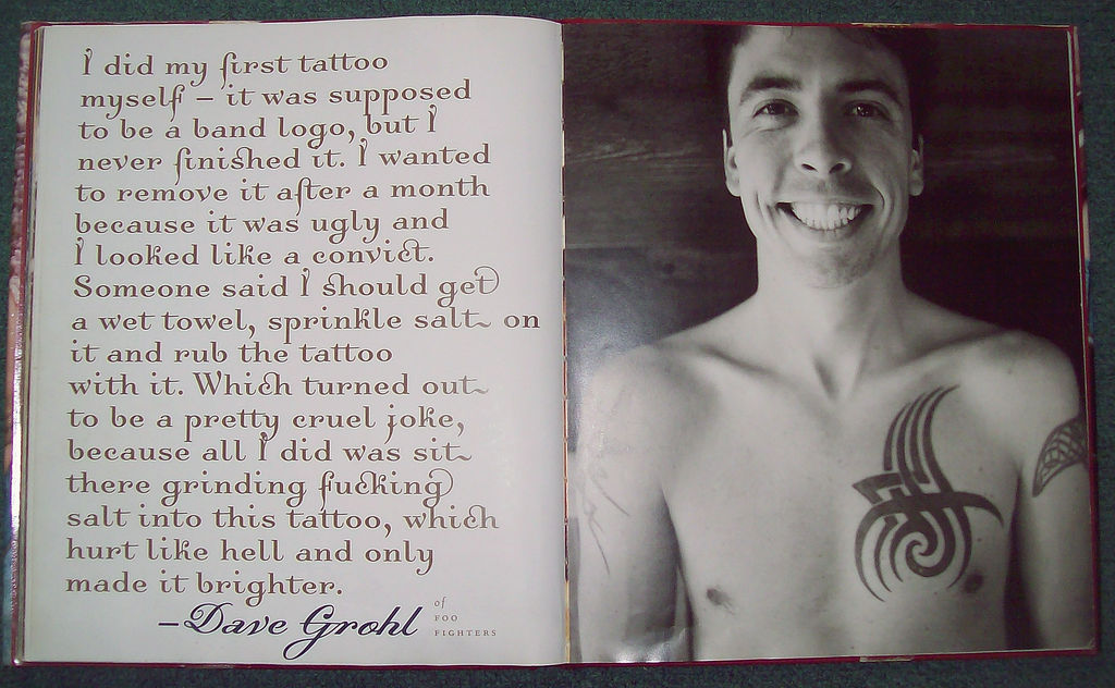 Dave Grohl on his first Tattoo by ChloeRockChick14 on DeviantArt