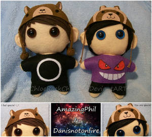 Amazingphil and Danisnotonfire chibi plushies