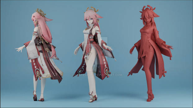 YAE MIKO GENSHIN IMPACT FIGURE - BLENDER