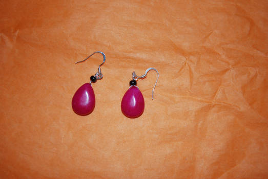 Red drop earrings