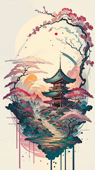 Asian Ink Scenery 23