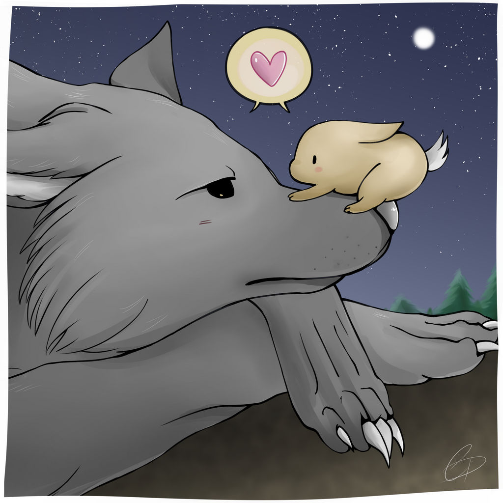 Wolf and Bunny by theLaplam on DeviantArt