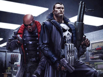 Punisher and Blade by Clayton Crain by Superman8193