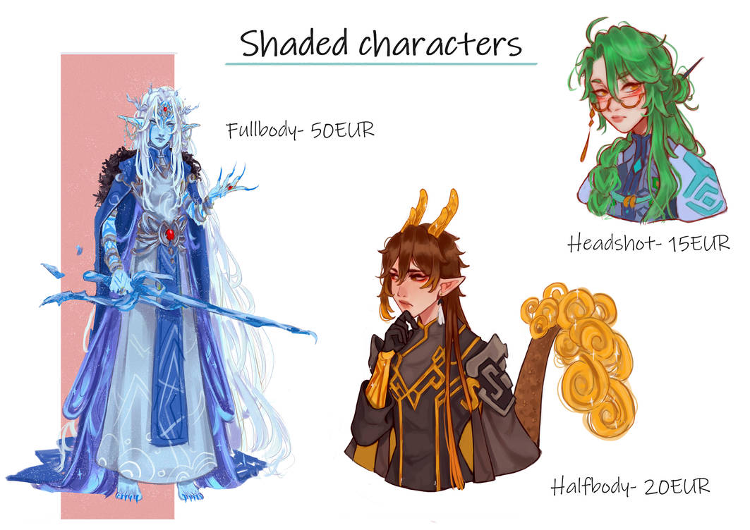 Fullcolor character commissions by Heiwa00 on DeviantArt