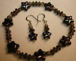 Dark Stars bracelet, earrings