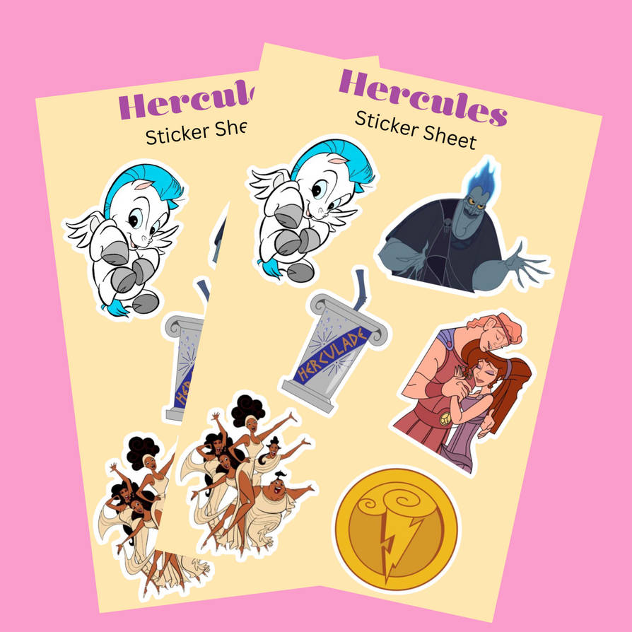 Hercules Sticker Sheet By Bubbleartstudio03 On Deviantart Hercules Sticker Sheet By Bubbleartstudio03 On Deviantart