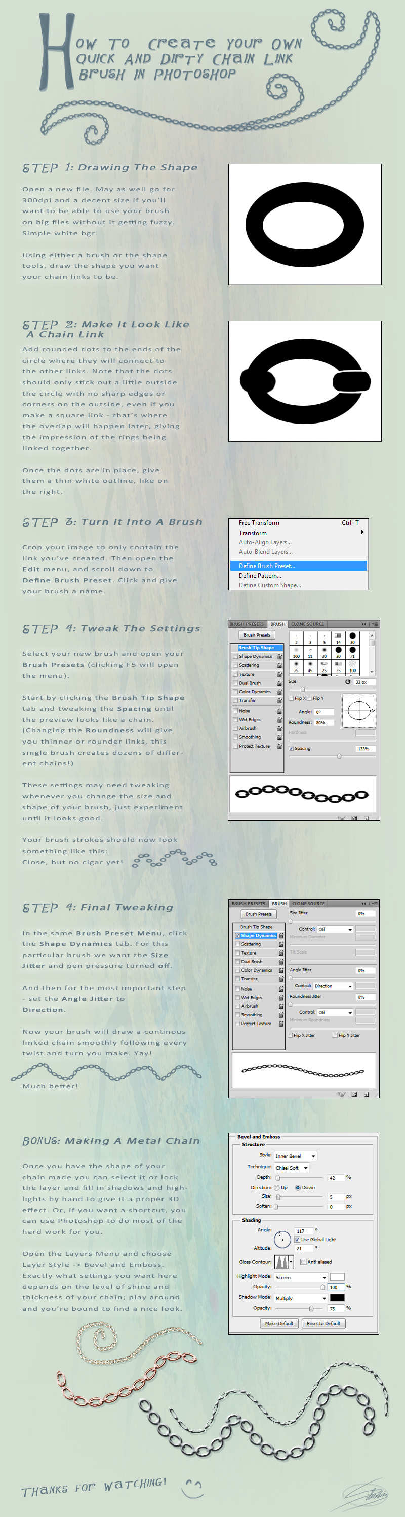 How To Create A Chain Link Brush In PS