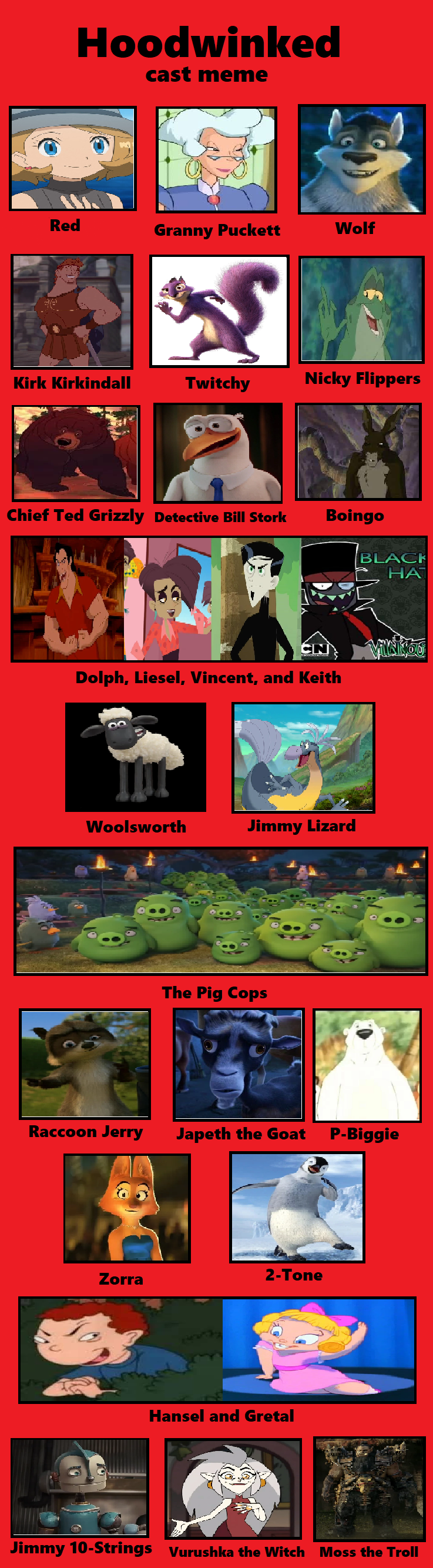 Hoodwinked (Gosei Alliance) Cast Meme by kimstember on DeviantArt