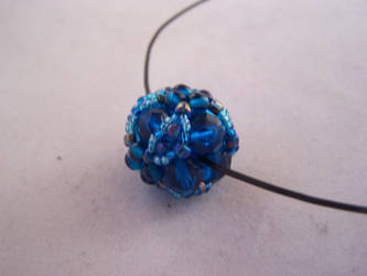 Aqua blue beaded bead