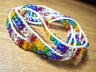 Rainbow wrap bracelet or necklace