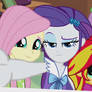 Photo-Fluttershy,Sunset Shimmer,Spike and Rarity