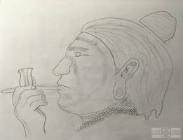 Artisan Tribe Native American Indian Pipe Smoker