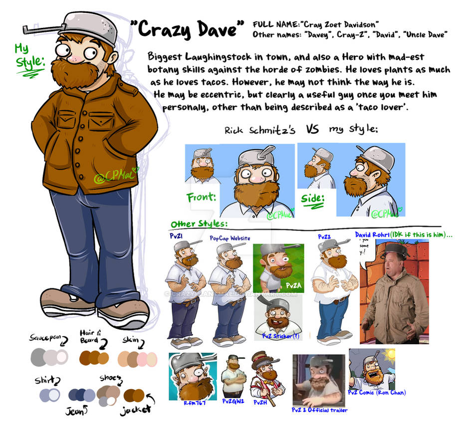 Crazy Dave Rig Crazy Dave Reference (My Style version) by CrazyPlantMae on DeviantArt