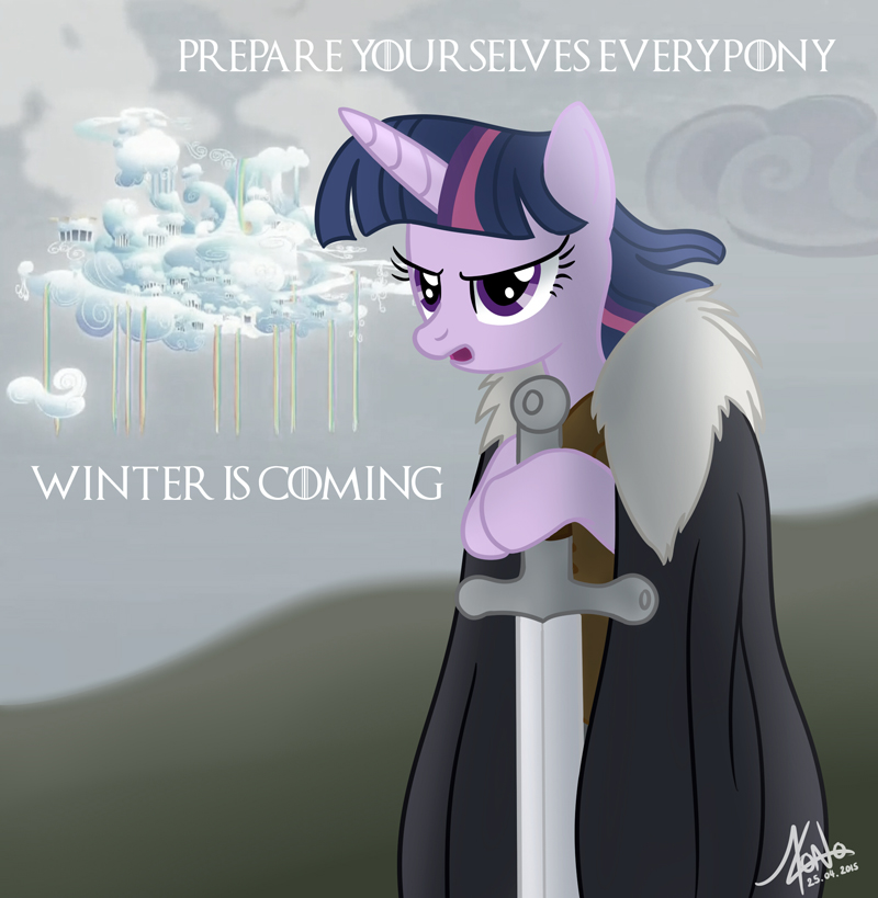 Cloudsdale winter is coming by Valinhya