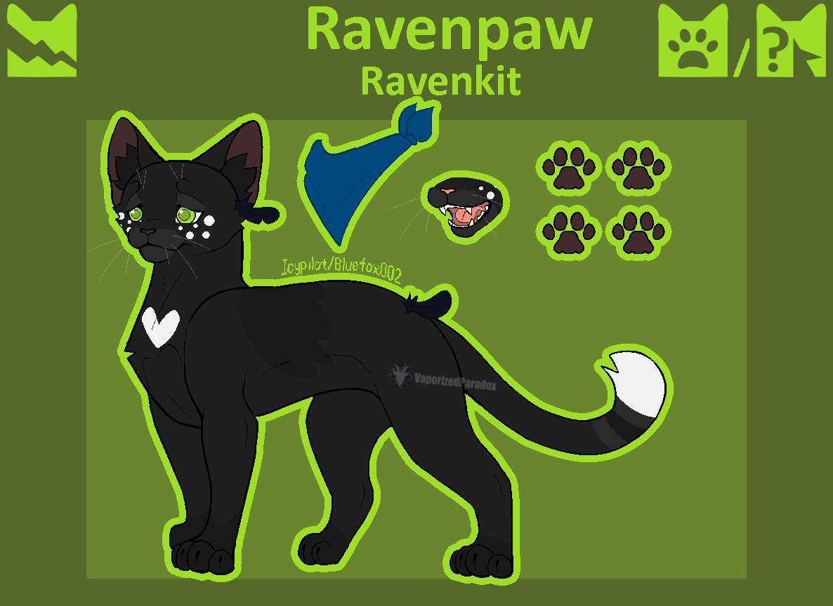 Wa Rav Cat Warrior Cats Design #28 Ravenpaw by VaporizedParadox on DeviantArt