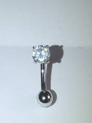 White gold belly bar