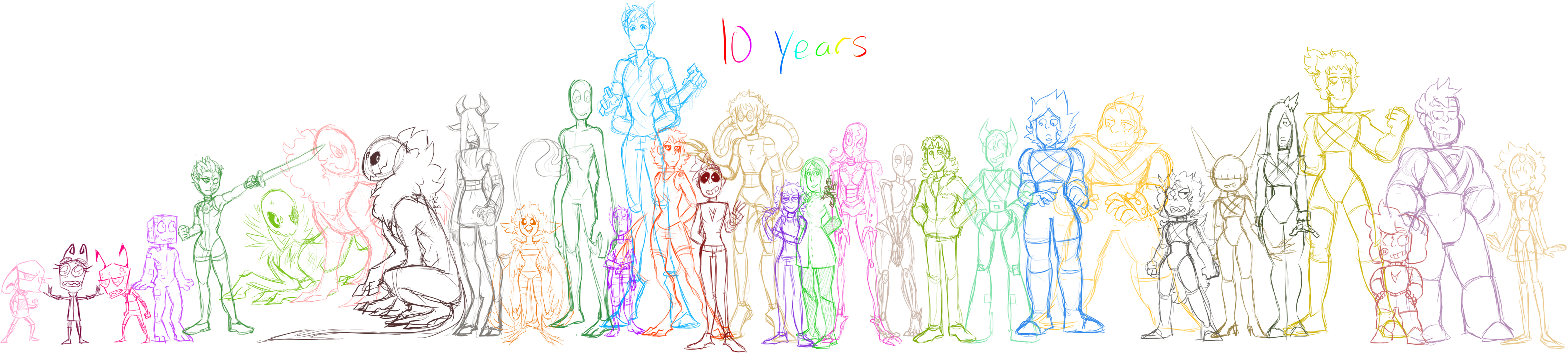 My Ocs (BIG Sketch WIP)