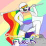 PROUD AF (LGBT+ flag version)