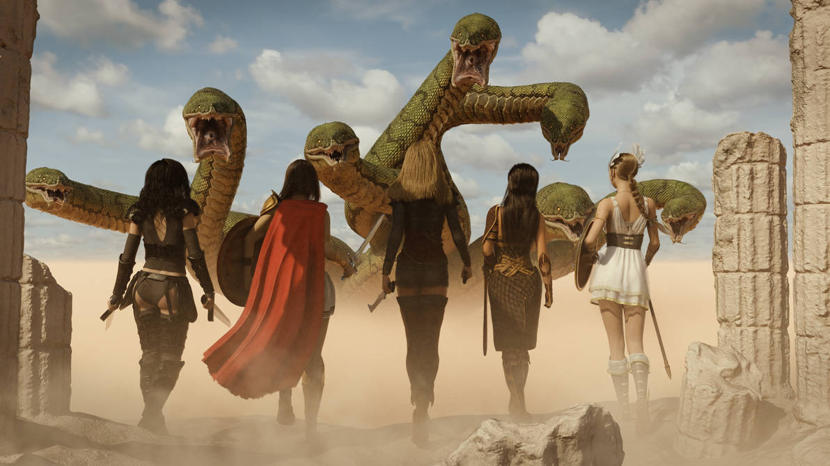 Heroines Approach the Hydra by sohighlydubious on DeviantArt