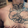 Skull tattoo neck healed