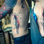 abstract splatter tattoo ink couple