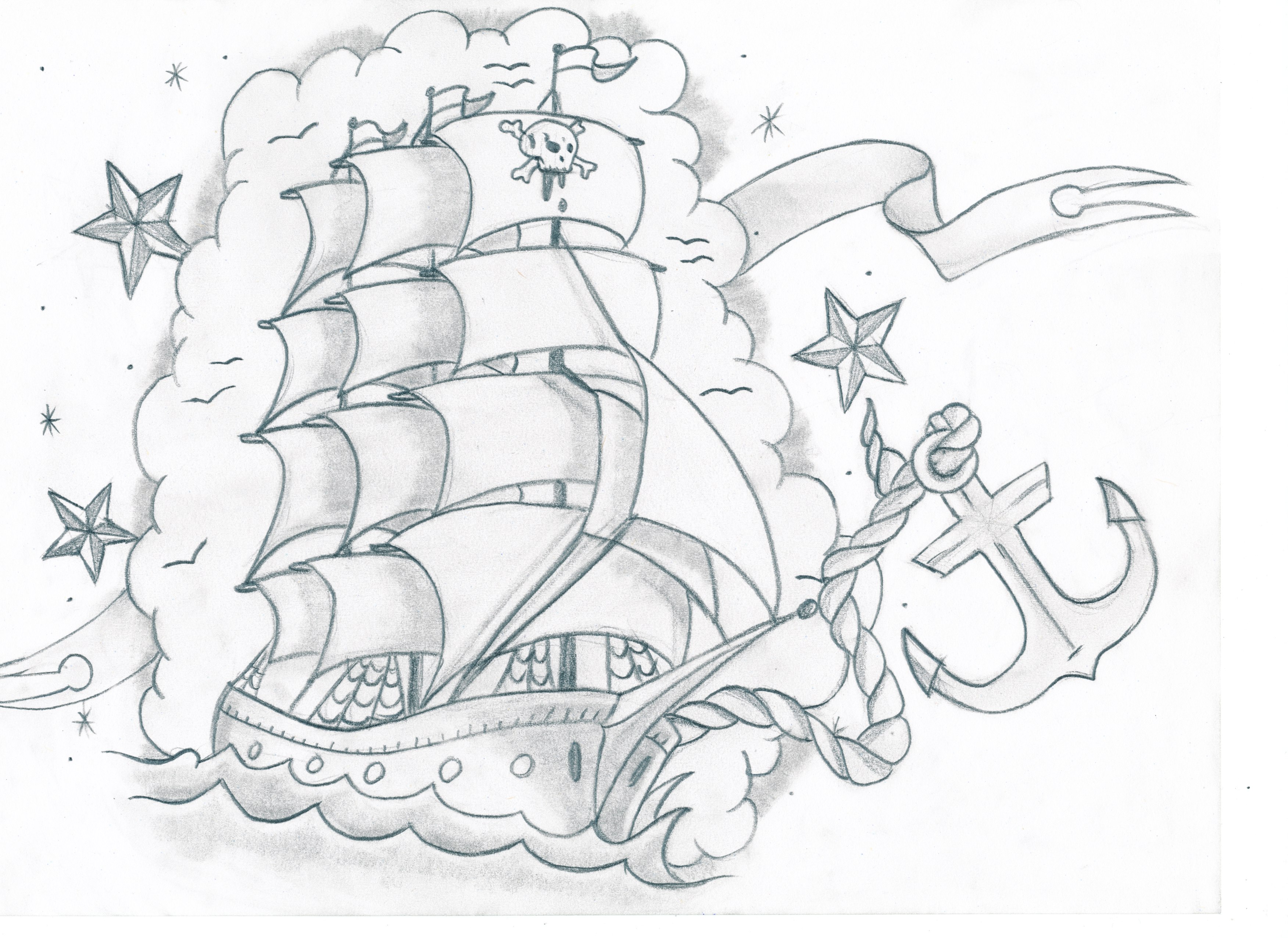 Ship Tattoo Design By HellDemonDavey On DeviantArt