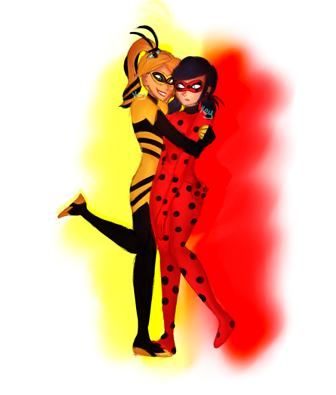 Miraculous Ladybug romantic fan art  Miraculous ladybug queen bee,  Ladybug, Miraculous ladybug