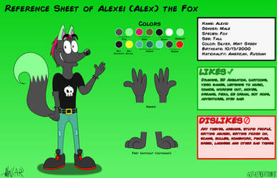 Alexei The Fox Reference Sheet by TheEnderToonist