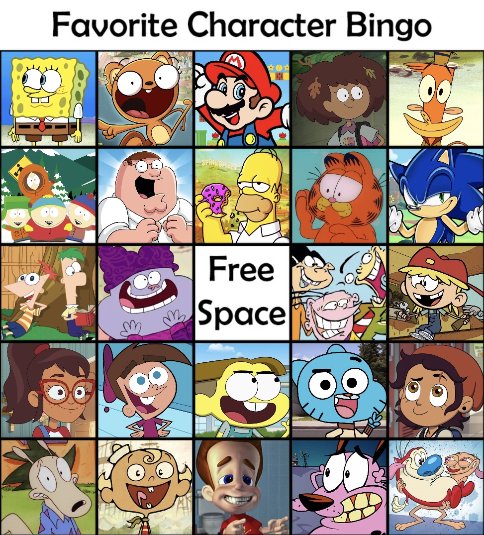 Favorite Character Bingo by KaydenDoesArt on DeviantArt Favorite Character Bingo by KaydenDoesArt on DeviantArt