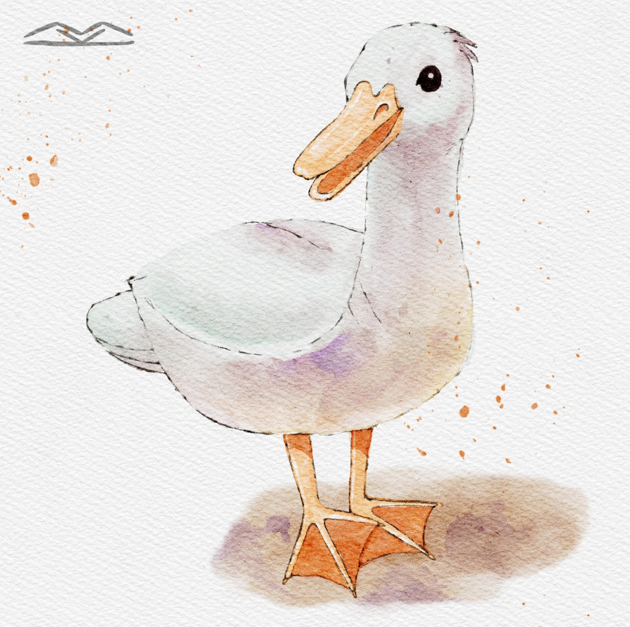 Following tutorial: How to draw a watercolor duck by SnailLearns on