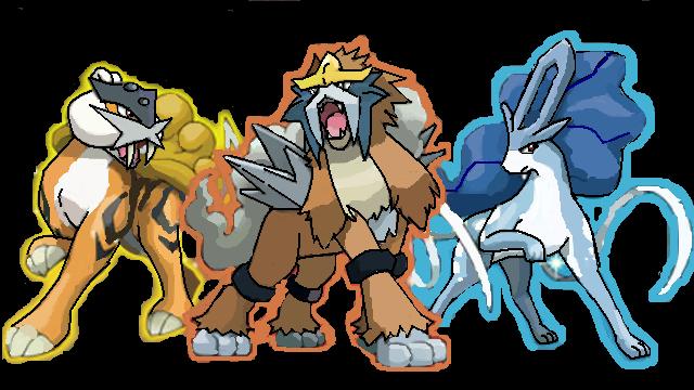 Pokemon: Raikou, Entei, Suicune by FallenAngelOfCrimson on DeviantArt