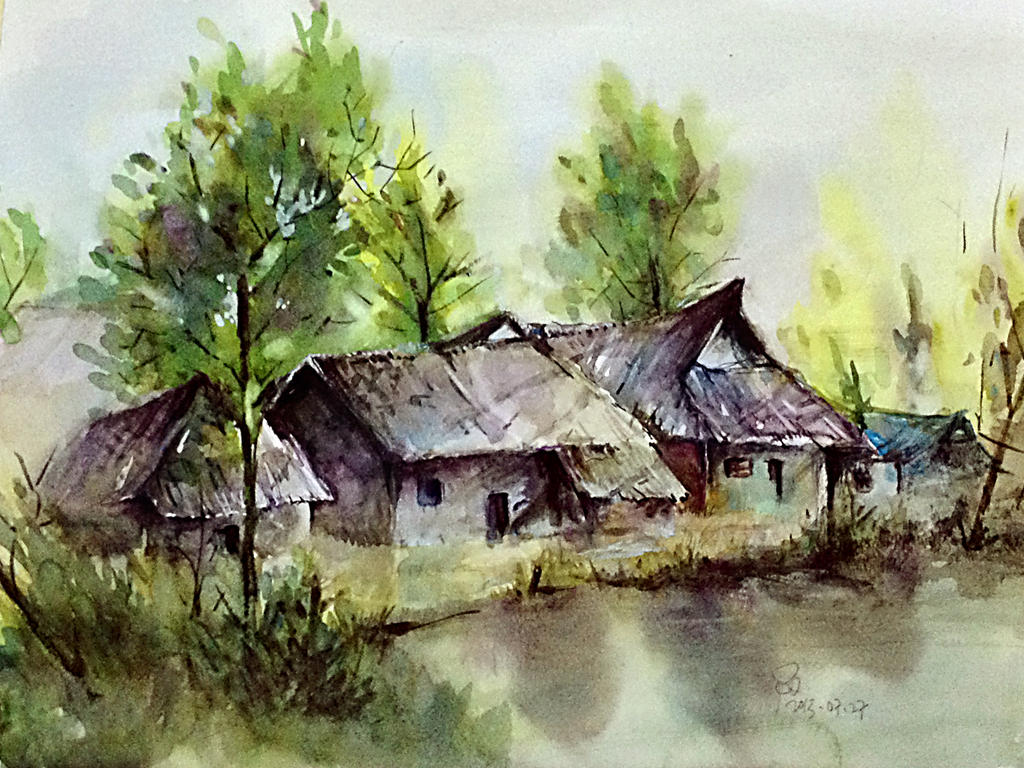 scenery watercolor