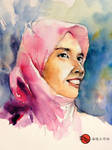 Watercolor portrait of Nurul izzah by young920