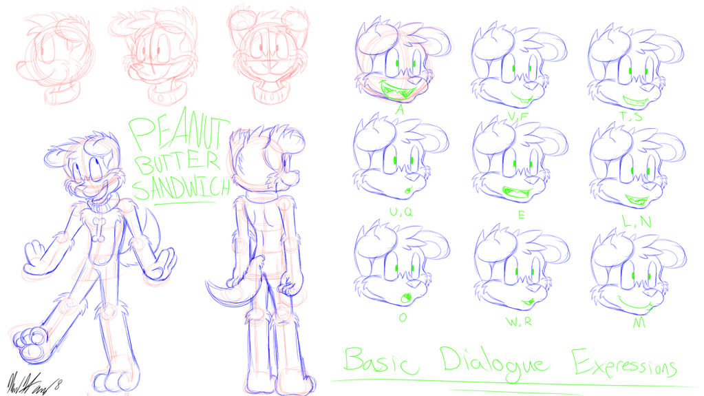 Peanut Sandwich Animation Reference Sheet