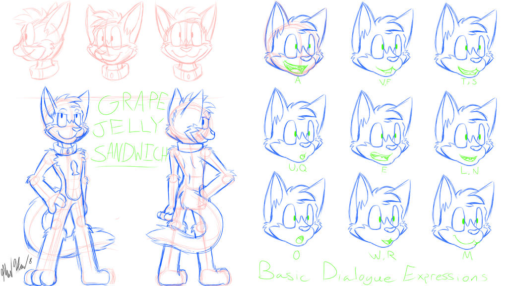 Grape Sandwich Animation Reference Sheet