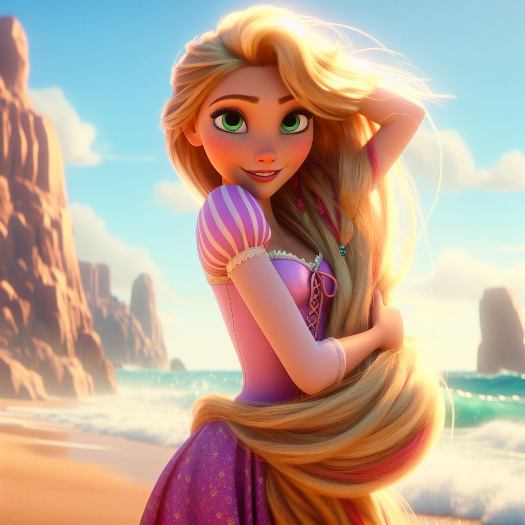 Princess Rapanzel Beach Rapunzel - Tangled Disney Princess #001 by Odviously on DeviantArt
