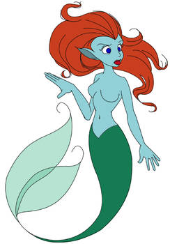 Mermaid with flowing hair