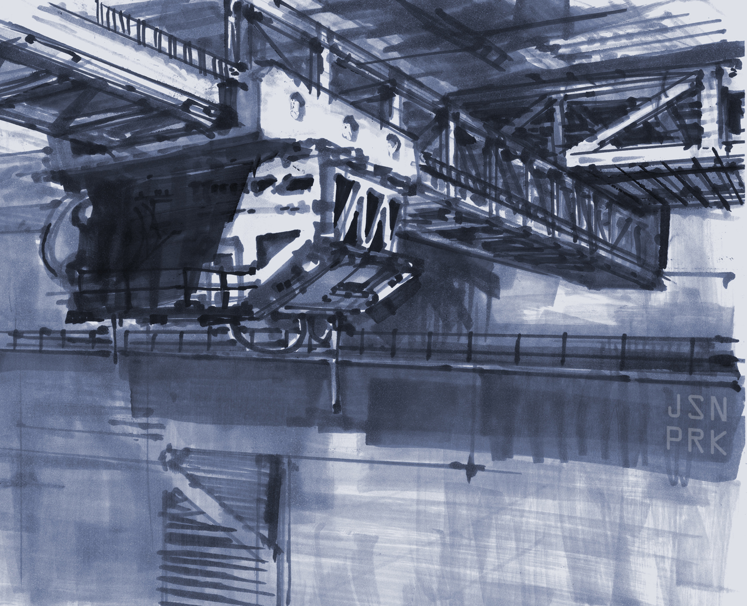 study for a futuristic gantry