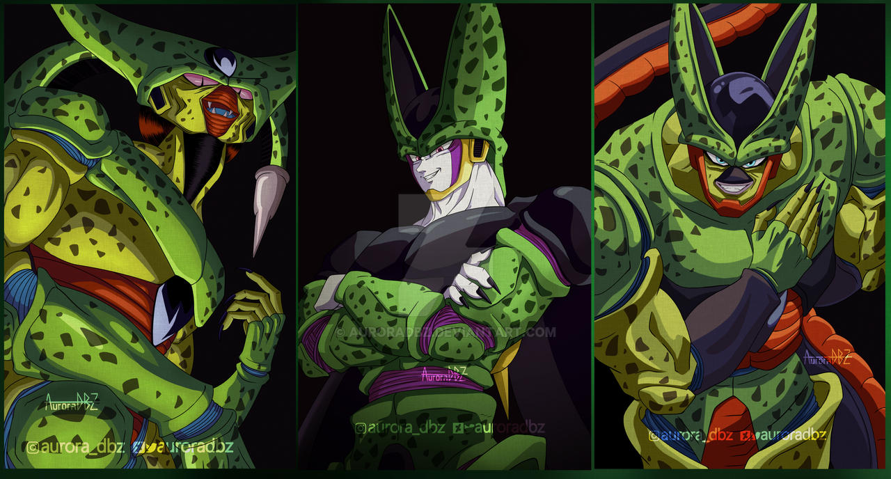 Cell all forms by AuroraDBZ on DeviantArt