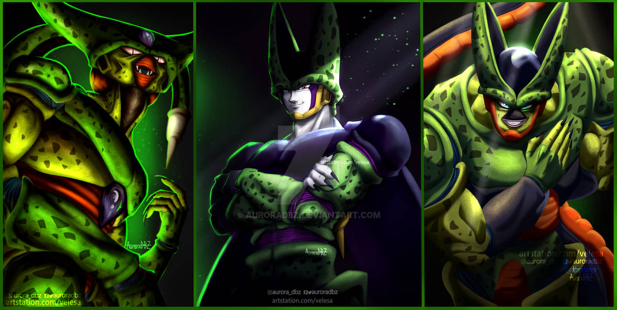 Cell All Forms Rendered by AuroraDBZ on DeviantArt