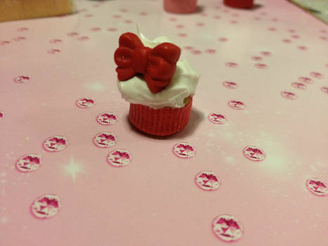 Red Tiny Clay Cupcake