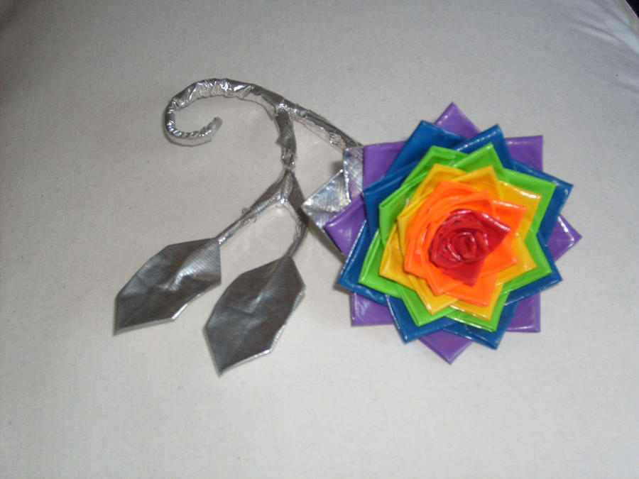 Duct Tape Rainbow Rose