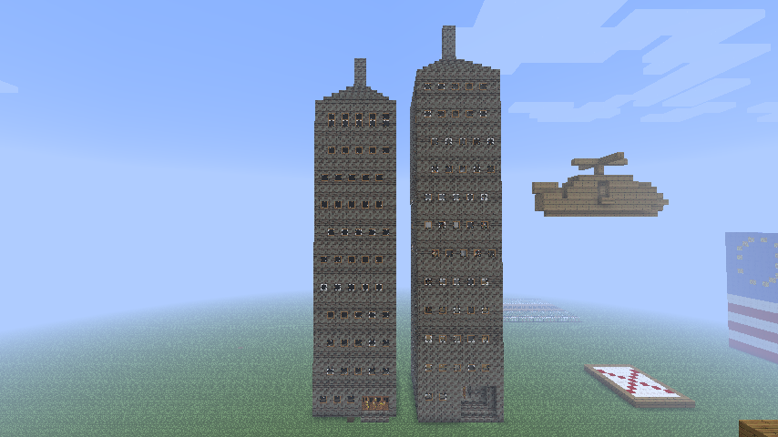 minecraft:twin towers by RapterKitten on DeviantArt