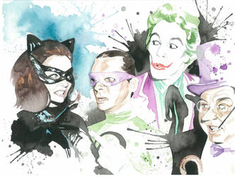 Batman Villains Watercolor