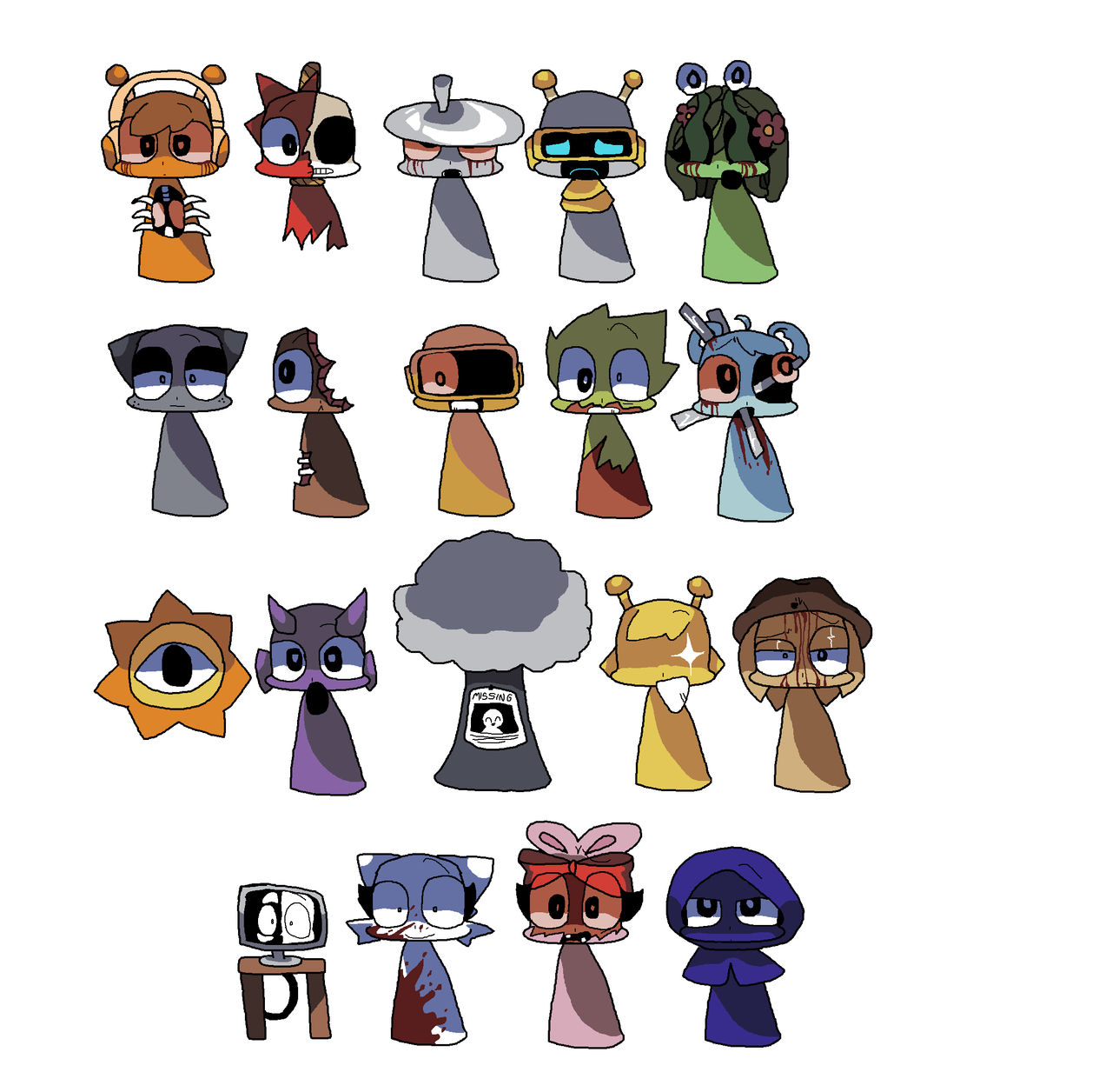 Sprunki Style. Deviantart Sprunki all characters in my style (Phase 2 ver.) by hoshihime0424 on ...