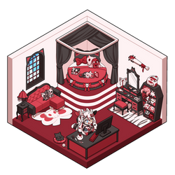 Isometric Commission - Gothic Lolita