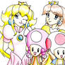Peach, Daisy, Toad, n Toadette