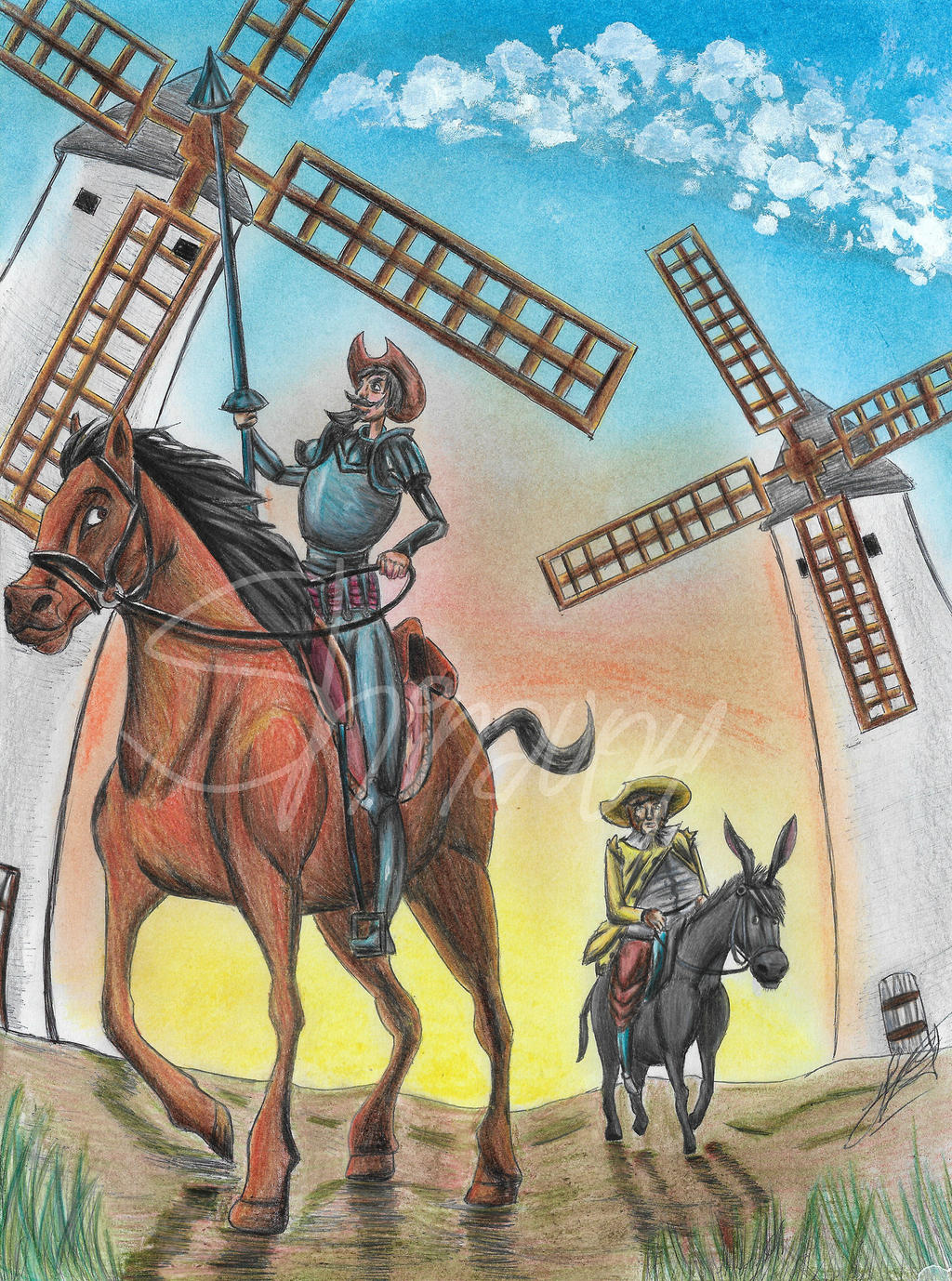 Don Quijote De La Mancha Y Sancho Panza By Shinav04 On Deviantart