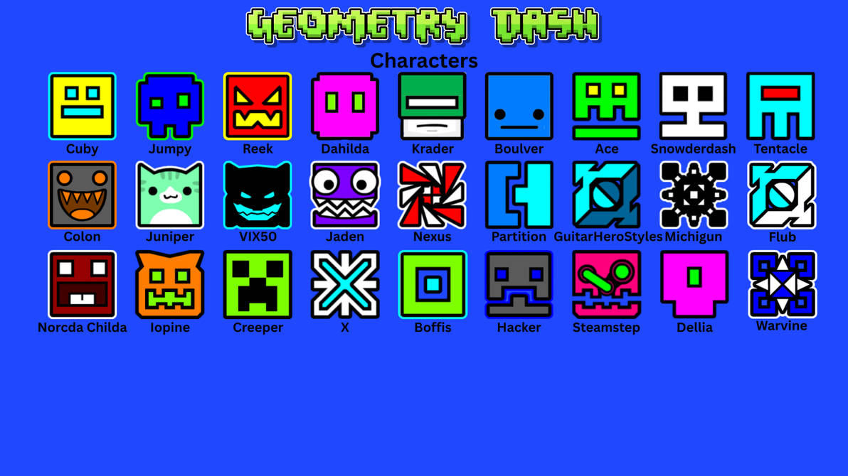 Geometry Dash Characters by EcologicHawk720 on DeviantArt